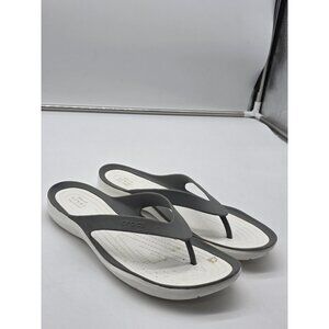 Crocs Sandals Womens 10 Gray Iconic Comfort Thong Lightweight Flip Flop Shoes